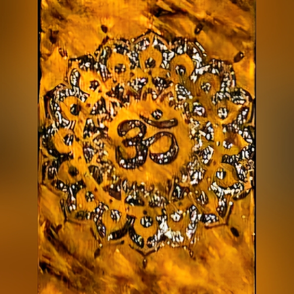 Home Decor Handmade Spiritual Canvas Large Paintings Bundle 3Piece Set OM Symbol - Picture 11 of 12